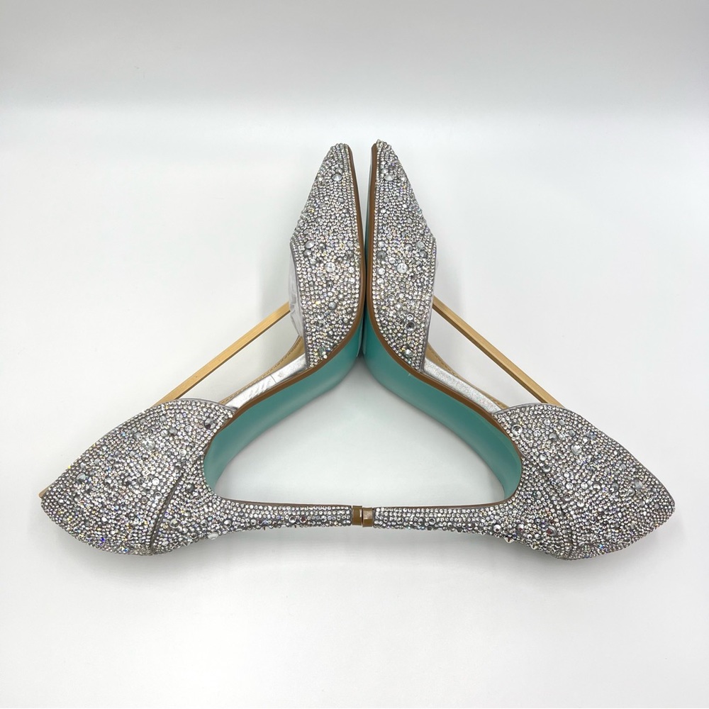 Betsey Johnson Women's SB Hazil Jeweled Silver Stiletto Heels Pumps Shoes 9 - Picture 9 of 15